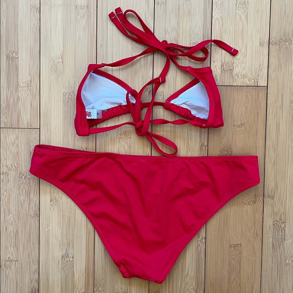 Solid & Striped Classic Ruby Red Bikini Set Elle … - image 3